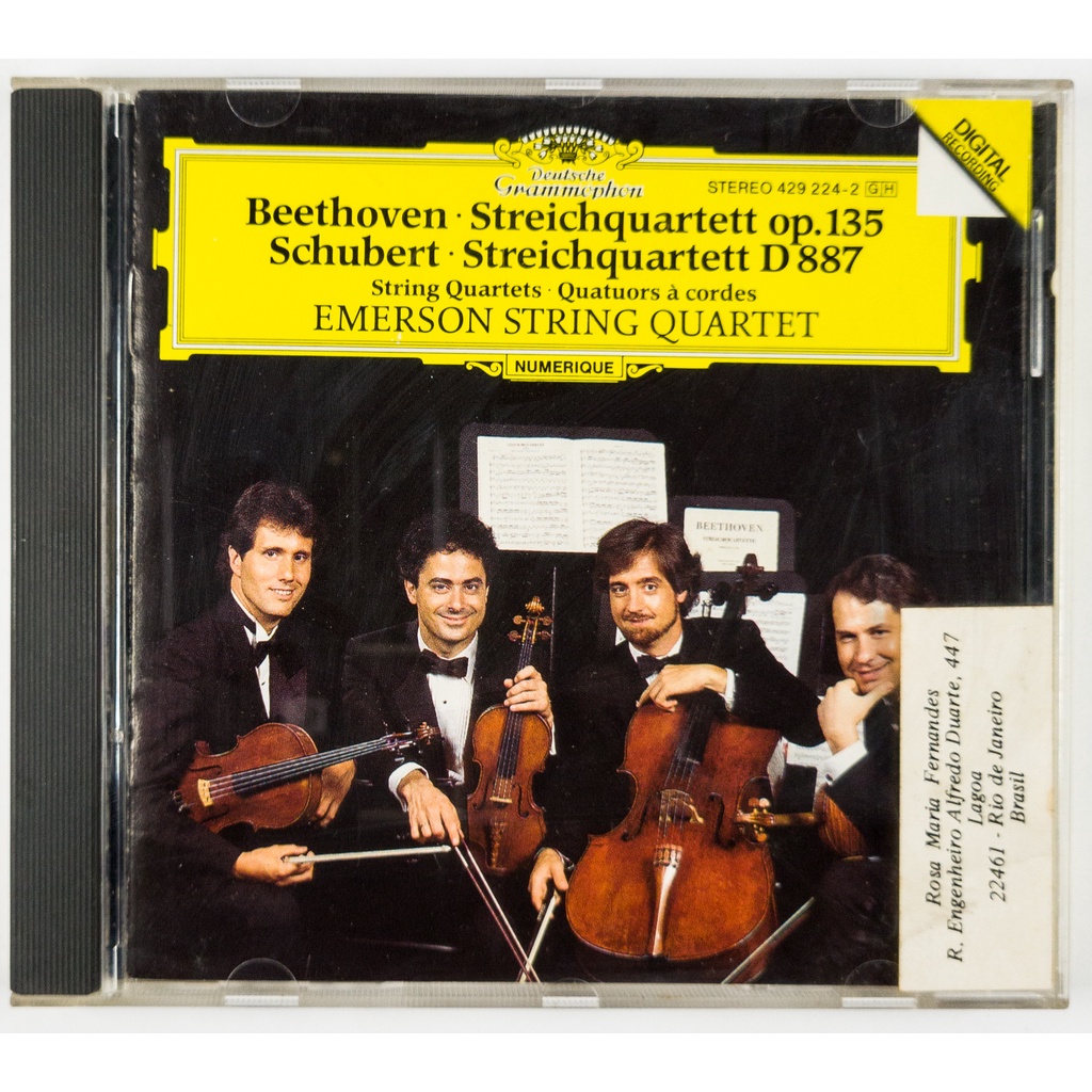 CD Beethoven Schubert Emerson String OP 135 D 887 Importado
