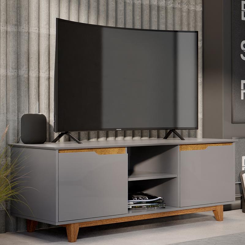 Rack Bancada Flow 2 Portas Com Pés de Madeira Maciça em Oferta na Shopee