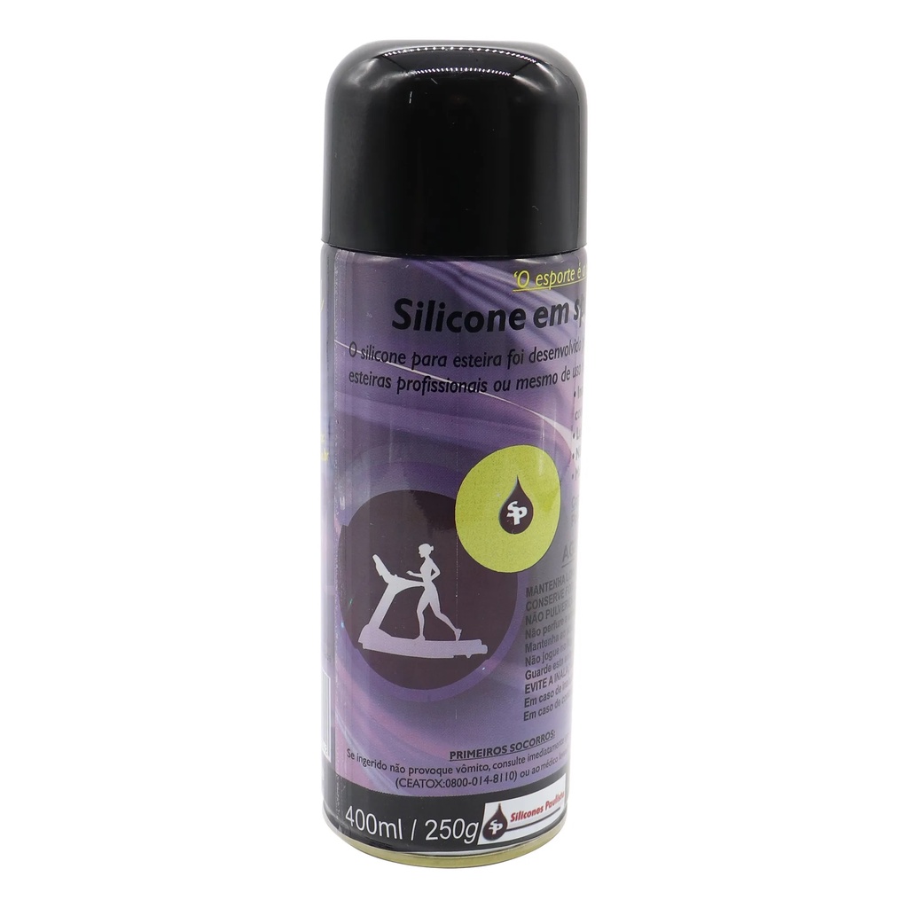 Spray de Silicone Esteira Fitness 400 ml Profissional Residencial Lubrificante Aparelhos Musculação Academia