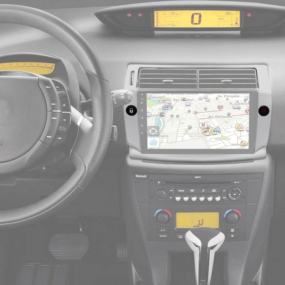 Moldura Painel 2 Din 9" Polegadas Citroen C4 Pallas 2008 até 2016 · foto 2