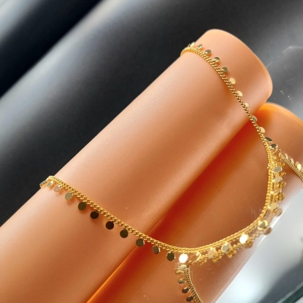 colar choker gotas de ouro  folheado a ouro