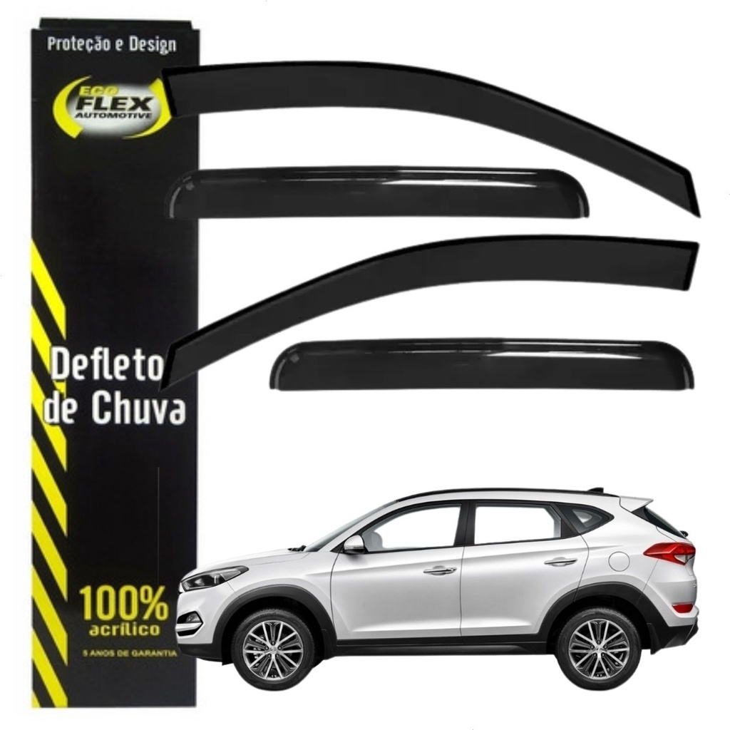Calha De Chuva Defletor Nova Hyundai Tucson 2017 A 2020 4 Portas Fume Ecoflex 16.015A