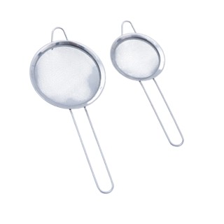 Kit 2 peneiras aço inox coador e filtro de sucos, chás e líquidos 8cm e 10cm - Mozcada