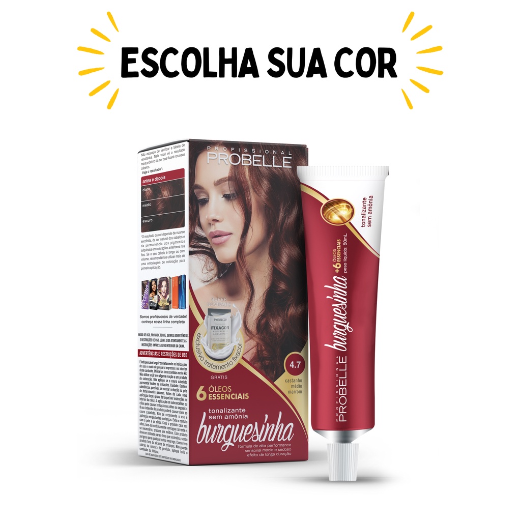 KIT 4 tonalizantes Burguesinha 50g. - Probelle (ENVIAR NO CHAT) em Oferta na Shopee