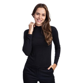 Blusa Feminina Gola Alta Preta