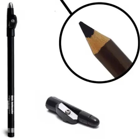 Lápis Delineador De Olhos Preto Com Apontador Ruby Rose HB-091
