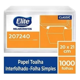 Papel Toalha Interfolhado Folha Simples C/ 1000 Elite