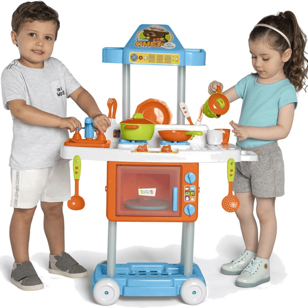 Cozinha de Brinquedo Faz de Conta Calesita Tateti Riva Mr Chef em Oferta na Shopee