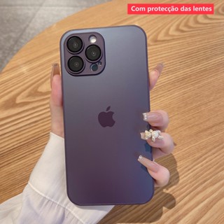 Capa Luxuosa Fosca Para iPhone 14 13 12 11 Pro Max Anti-Impacto Proteção De Câmera Rígida vidro