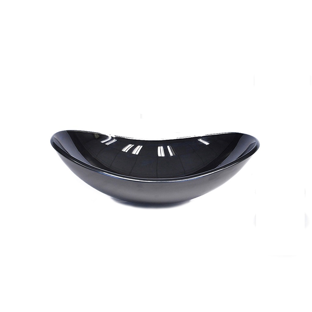 CUBA DE VIDRO OVAL 55CM PRETA