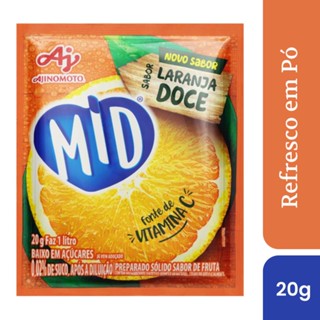 Refresco Em Pó MID® Sabor Laranja Doce 20g
