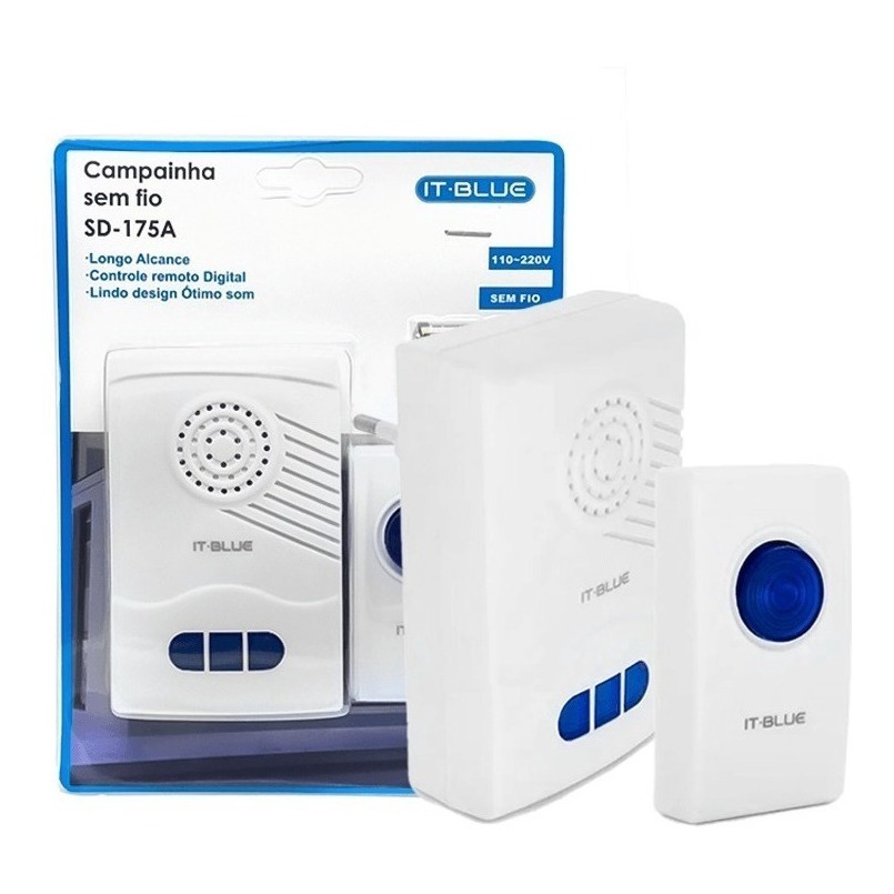 Campainha Sem Fio Interna E Externa Longo Alcance 110/220v