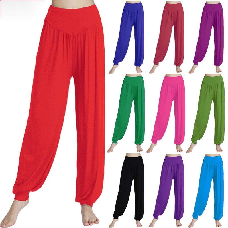 Calças de Yoga femininas calças esportivas modo prática dança quadrada calças de prática Modal roupas árabes soltas tama