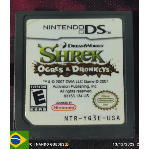 Jogo Shrek Nintendo DS, Original Funcionando 100%, Game, Fita, Cartucho!