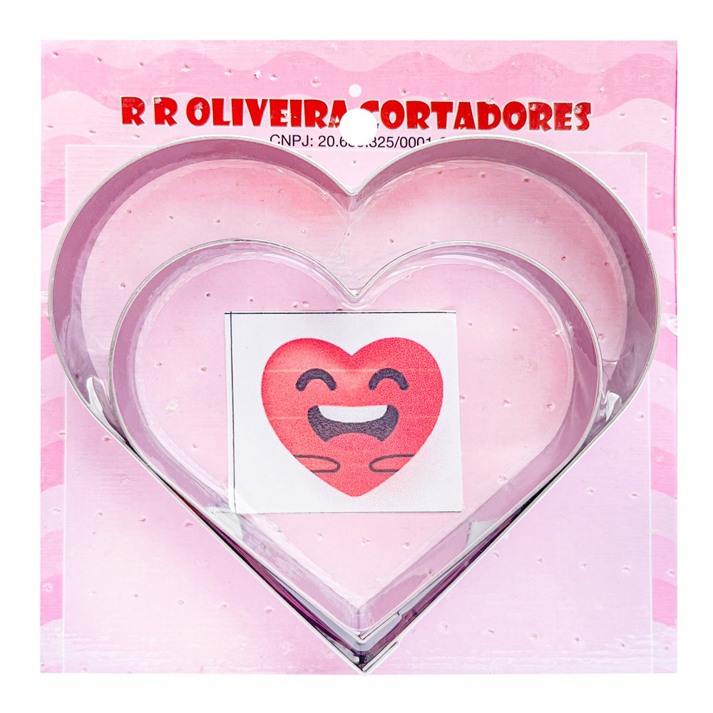 Kit Cortador Coração 1 G - Ref. 620 - 2 unidades - RR Cortadores - Rizzo