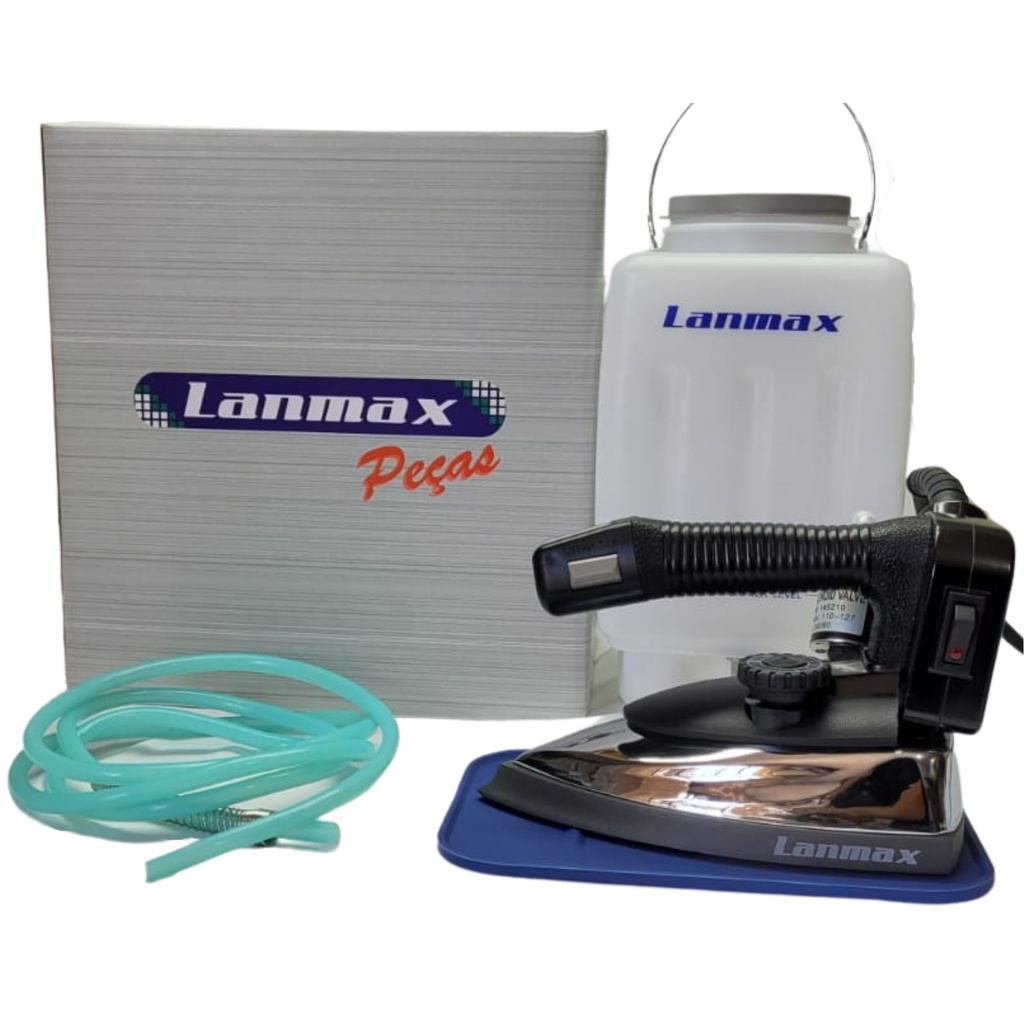 Ferro Passar Roupas A Vapor Profissional Industrial 1000 Watts Gravitacional Lanmax Base Taflonada