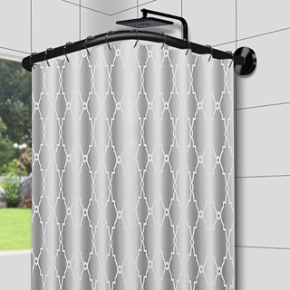 Porta Cortina Banheiro Box Varão Tubo Curvo Aço Em L 100CM X 100CM - Preto em Oferta na Shopee