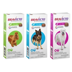 1 Bravecto 10 a 20kg 1 Bravecto 20 a 40kg 1 Bravecto 40a56Kg