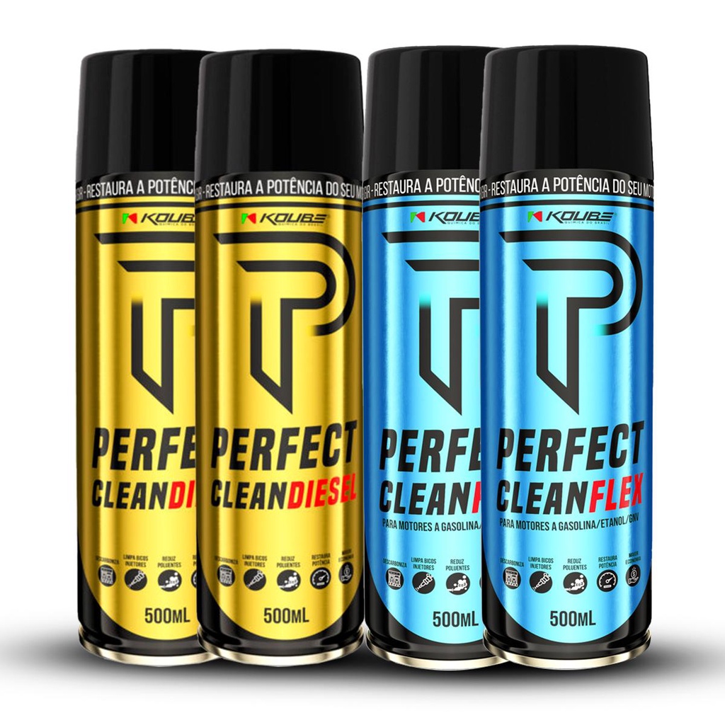 Kit 2 Perfect Clean Flex/Gasolina + 2 Perfect Clean Diesel