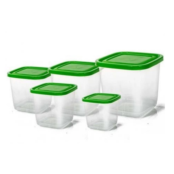 Conjunto Porta Mantimentos Transparente Com 5 peças