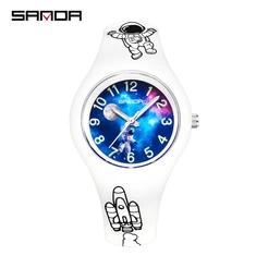 Sanda Relógio De Quartzo Luminoso De Cor Sólida Para Crianças Astronauta Moda Exterior À Prova D'água SD6098-10