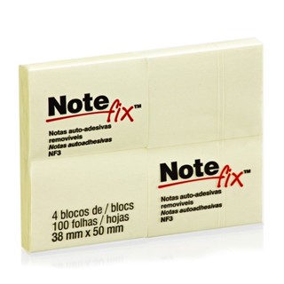 Bloco de notas adesivas Notefix amarelo 4 blocos de 38x50mm 100 folhas 3M
