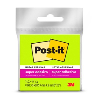 Bloco de notas super adesivas Post-it verde 76x76mm 45 folhas 3M