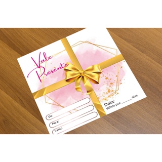 100 - Cartão Couche 250g - Vale Presente | Pronta Entrega em Oferta na Shopee
