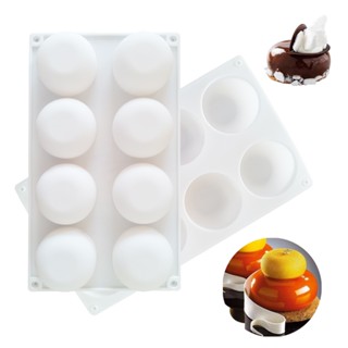 Molde De 8 Cavidades Silicone Redondo Plano Mousse Francês Gelado Geléia/Pudim Sabonete Feito À Mão Aromaterapia Gesso Ferramenta Para Fazer Bricolage