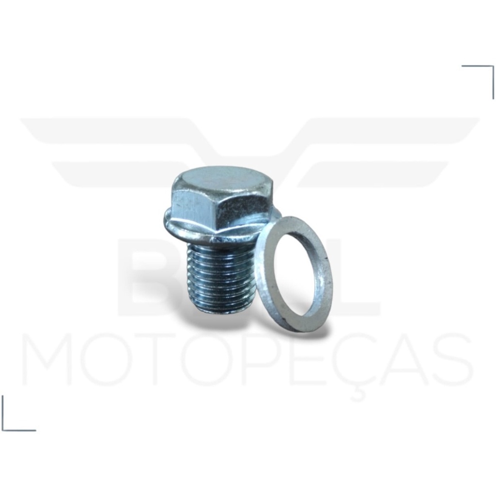 Parafuso Bujão Óleo C/ Arruela HONDA BIZ 125 ES KS EX - Ano 2011 2012 2013 2014 2015