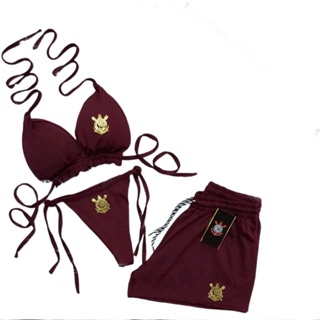 Conjunto Biquíni + Shorts Time em Oferta na Shopee