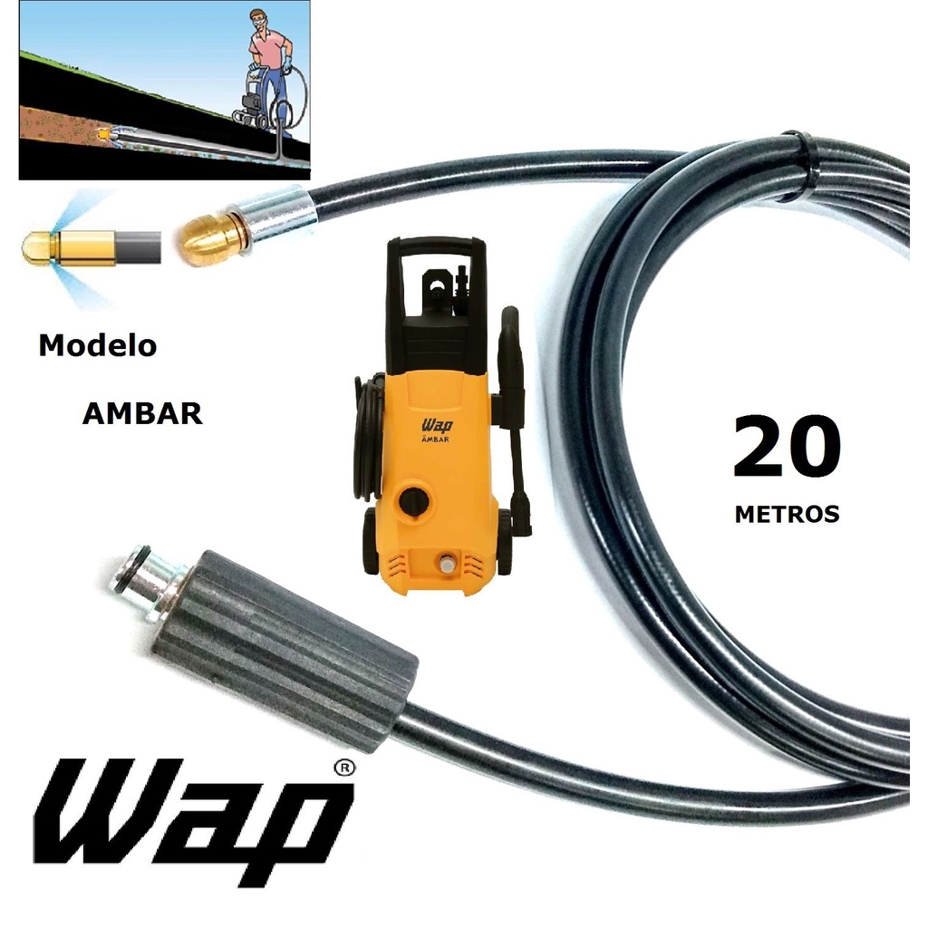 Mangueira desentupidora de tubulação WAP - 20 Metros - Wap AMBAR