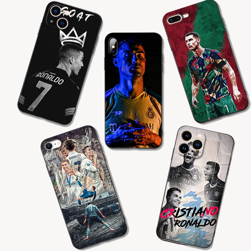 Estojo Para iphone 5s 5 s SE 2020 2016 6s 6 7 8 Mais Capa Preta tpu Cristiano Ronaldo CR7