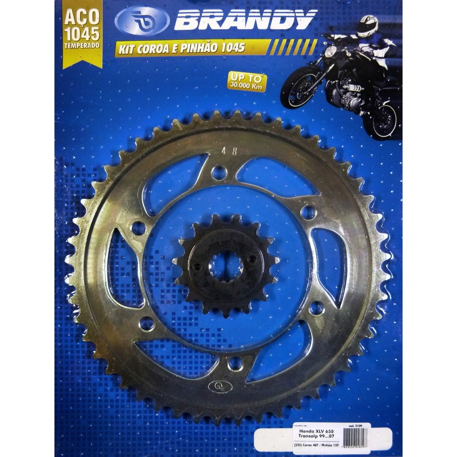Kit Relação para Moto Honda XLV 650 Transalp 1999 até 2007 Sem Corrente - Brandy