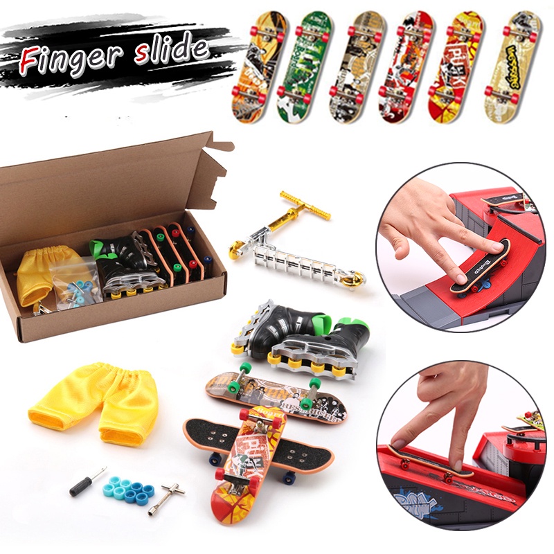 Mini Conjunto De Dedo Skate Parque Brinquedo Rampa Deck , Crianças Menino Pequenas Ideias Para Presentes , Presente De F