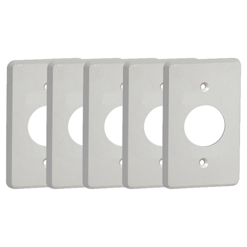 Imagem Kit 5 Placas Acabamento 4x2 1 Tomada Redonda Cinza Gris