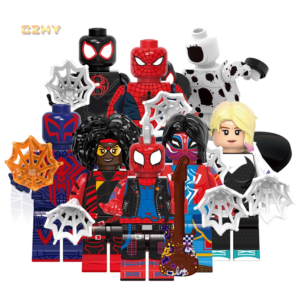 Jessica Drew Super Heroes No Spider-Verse Spot Punk Miles Morales Gwen Stacy Bloco De Construção Figura Brinquedos