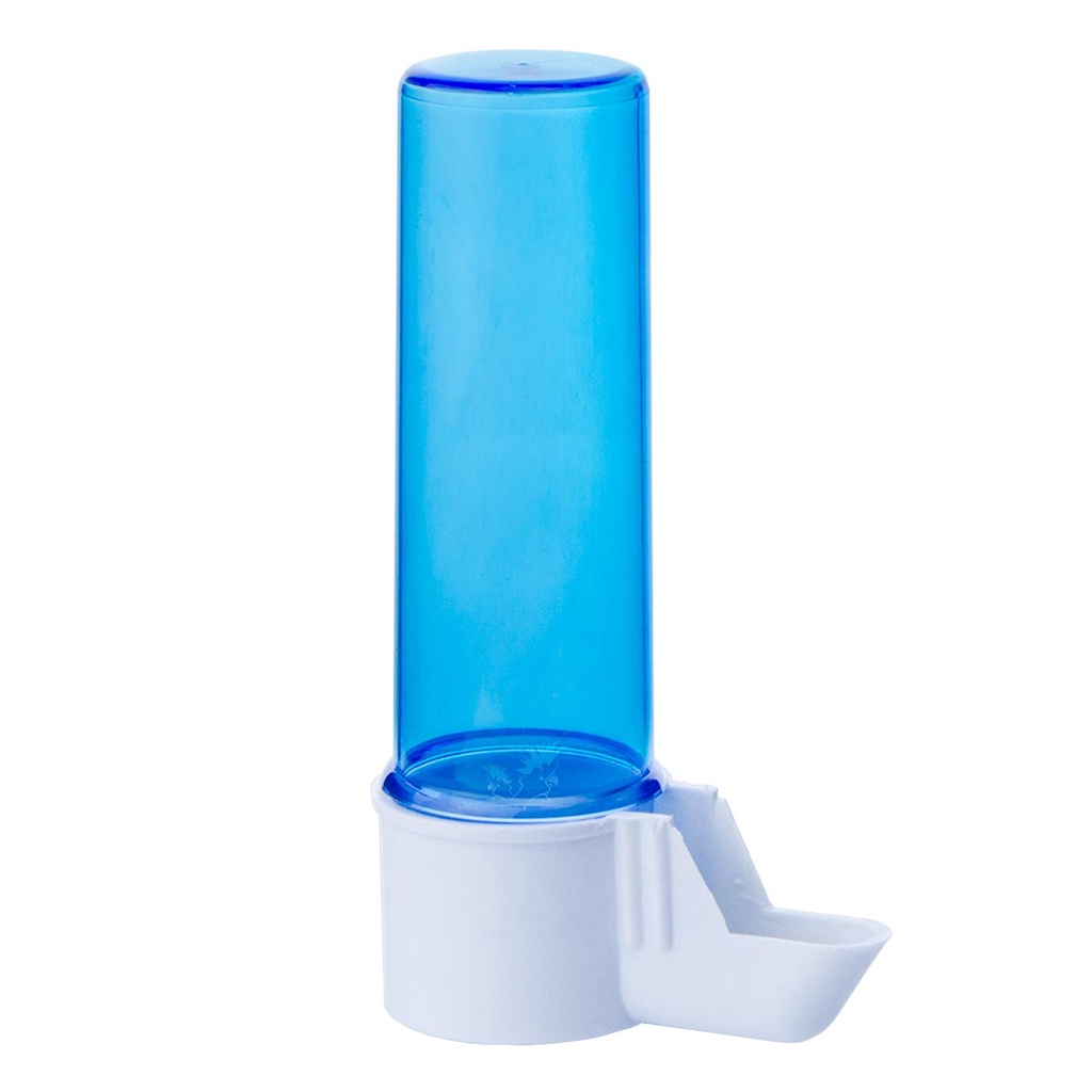 Bebedouro Automático Italiano Azul 100ml Malha Fina Canário Curió Coleiro Bicudo Diamante Gould