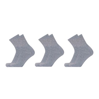 Kit 3 Pares de Meias Cano Médio Algodão Cinza M12