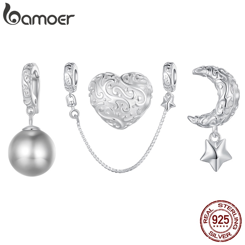 BAMOER 925 Sterling Silver Flower E Rattan Pattern Beads Series DIY Ornamentos Adequados Para Presentes Mulheres