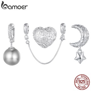 BAMOER 925 Sterling Silver Flower E Rattan Pattern Beads Series DIY Ornamentos Adequados Para Presentes Mulheres