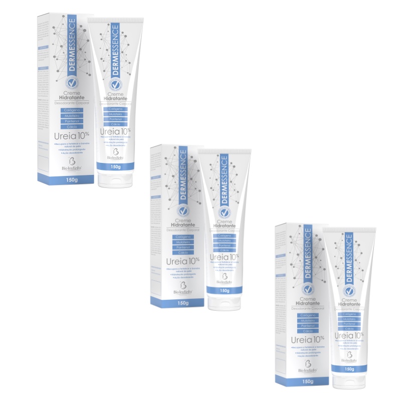 Hidratante Corporal kit com 3 Creme DERMESSENCE - 150g - (10% Ureia) Bio Instinto