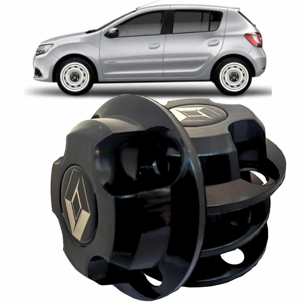 Jogo Calotinha centro roda ferro Renault Sandero Clio Kangoo