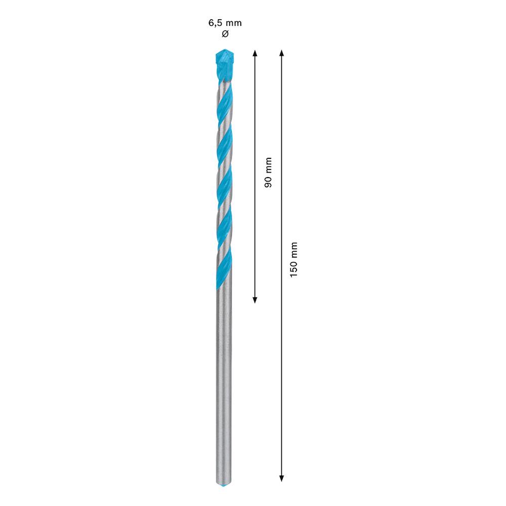Detalhes do Broca Bosch EXPERT CYL-9 Multiconstruction Diâmetro6,5 x 90 x 150 mm