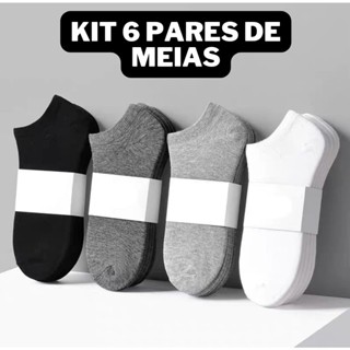 Kit 6 Pares Meia Soquete Cano Curto Barato Promoção Atacado Menor Preço do Brasil