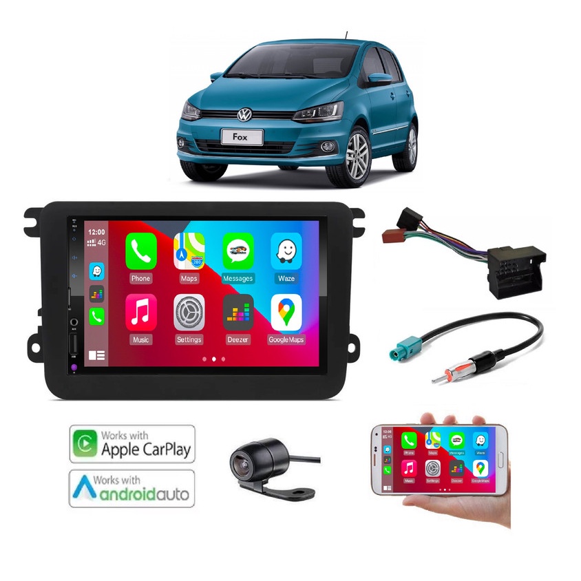 Mp5 Multimidia Android Auto iOS Carplay Novo Fox 2016 a 2018