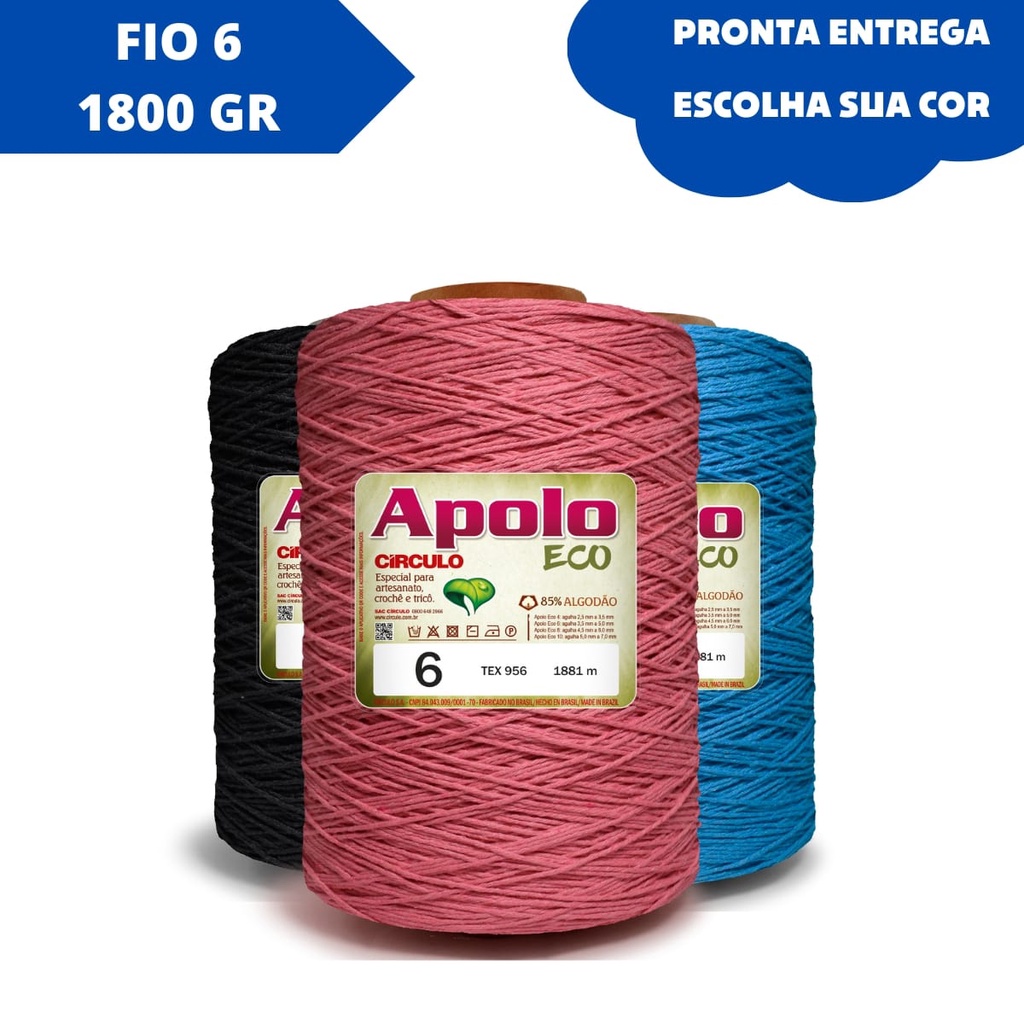 Barbante Big Cone Apolo Eco Círculo N° 6 - 1,8Kg em Oferta na Shopee