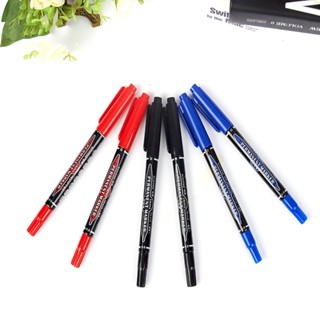 10 Pcs Caneta Marcadora Permanente Ponta Dupla Fina Tinta À Prova D