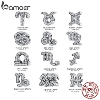 Bamoer Doze Constelações Áries E Contas Leo Hot Item 925 Silver Fashion Jewellery Para Pulseira De Bricolagem