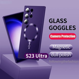 Para Samsung Galaxy S23 Ultra S22 + Plus S21 FE 5G Capa Macia À Prova De Choque De Luxo Magsafe Magnético Sem Fio Carregamento Proteção Da Lente Câmera Anti Impacto Capinha Phone Case
